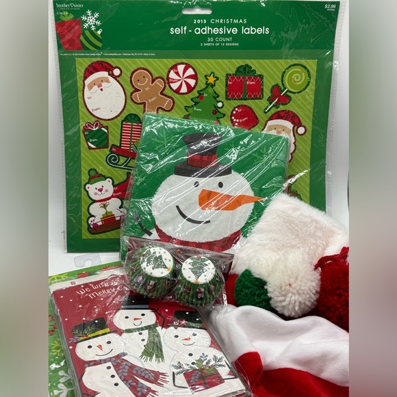 Christmas Set Napkins Sock Cards - Picture 1 of 7